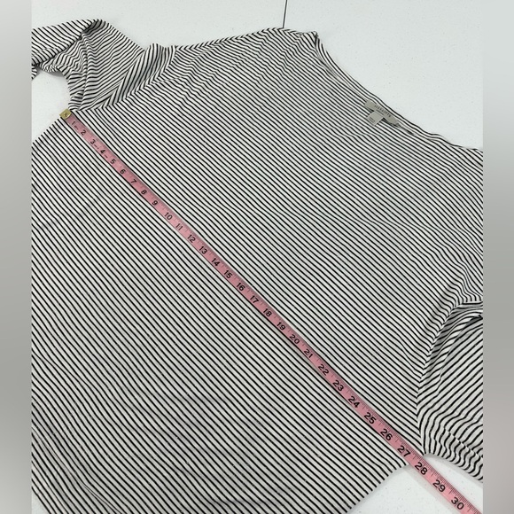 AllSaints Rita Stripe Tee Long Sleeve Boat Neck Oversized Modern Parisian M - Picture 7 of 14